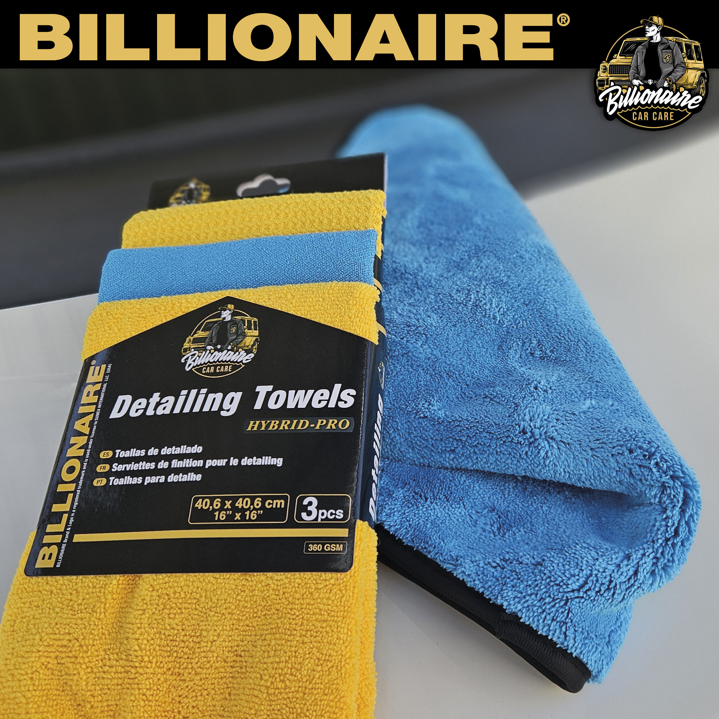Detailing Towels Hybrid Pro - Pack 3 Paños Detailing Billionaire - Imagen 2